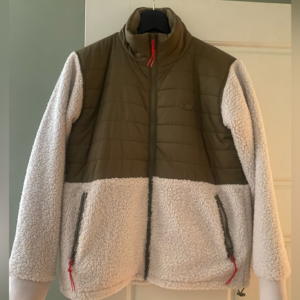 Billabong Khaki Quilted and Fleece Jacket